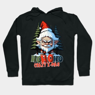 Crazy X-mas , ho ho ho Santa troll Hoodie